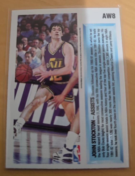 1992-93 Upper Deck #AW8 John Stockton — front