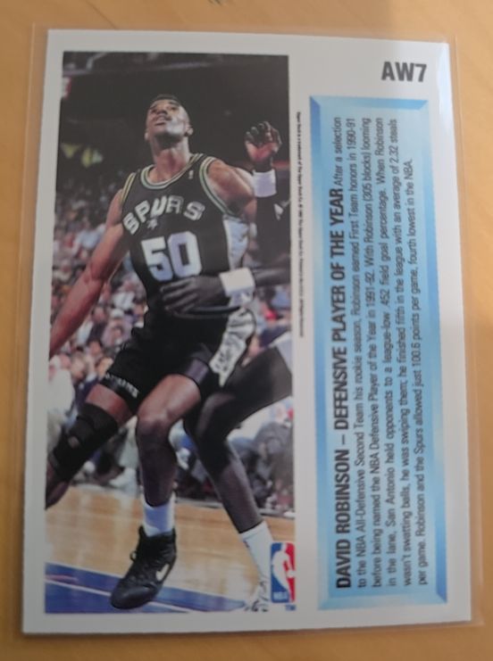 1991 Upper Deck AW7 David Robinson — front
