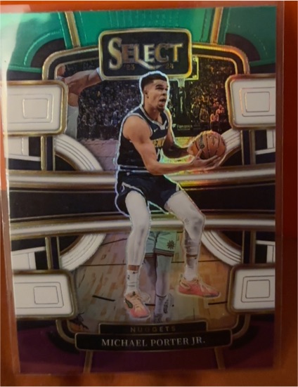 2023-24 Panini Select #23 Michael Porter Jr. Green White Purple Prizms — front