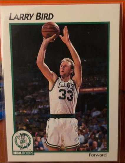 1991-92 Hoops McDonald's #2 Larry Bird Boston Celtics — front