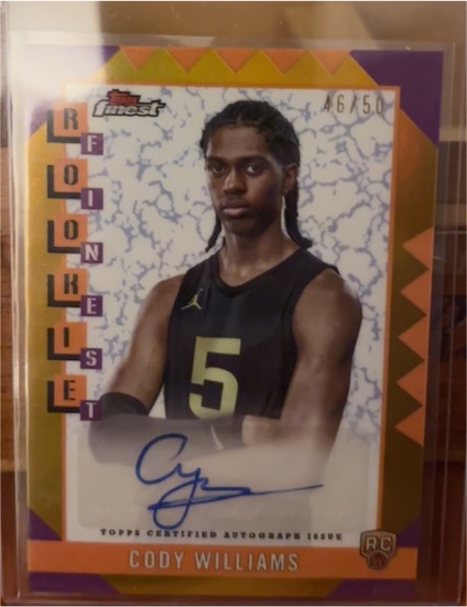 2024-25 Topps Finest #46/50 Cody Williams Rookie Finest Auto — front