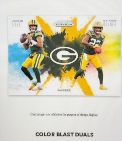 2023 Panini Prizm Color Blast Duals Jordan Love Matthew Golden — front