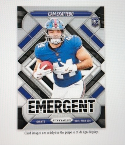 2024 Panini Prizm Emergent #EMERGENT Cam Skattebo — front