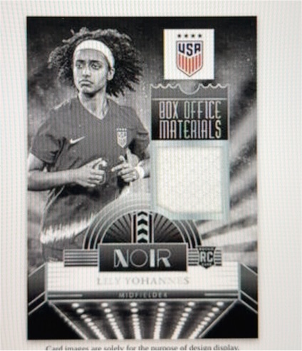 2022 Panini Noir Box Office Materials RC Lilly Yoahannes — front