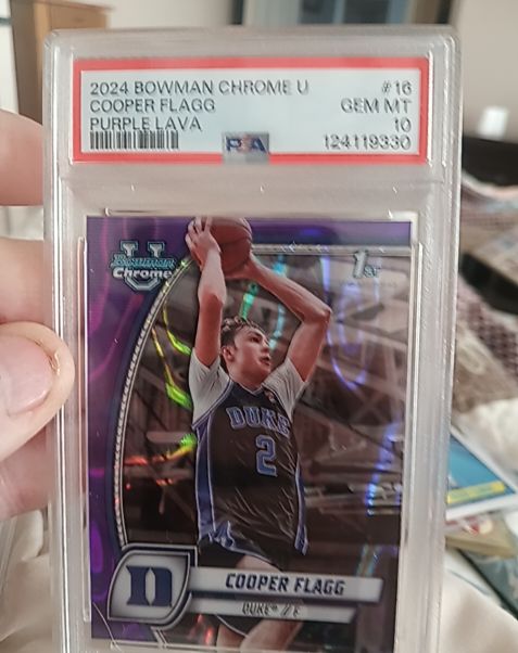 2024 Bowman Chrome U #16 Cooper Flagg Purple Lava — front