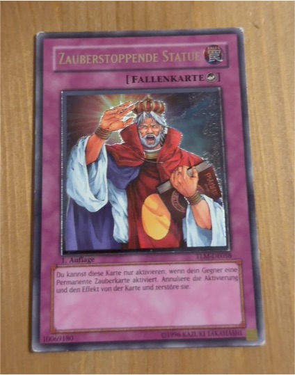 1998 Yu-Gi-Oh! The Lost Millennium TLM-058 Spell-Stopping Statue — front