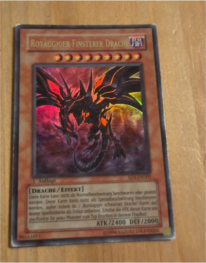 1996 Yu-Gi-Oh! SD1-DE001 Rotaugiger Finsterer Drache — front