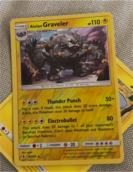 2017 Pokémon Guardians Rising #41 Alolan Graveler — front