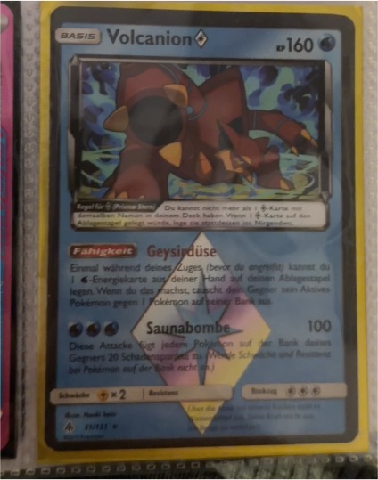 2017 Pokémon Forbidden Light #31 Volcanion Prism Star — front