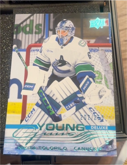 2025-26 Upper Deck Series 1 Young Guns Deluxe #221 Nikita Tolopilo — front