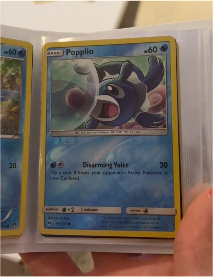 2017 Pokémon Sun & Moon Lost Thunder #64 Popplio — front