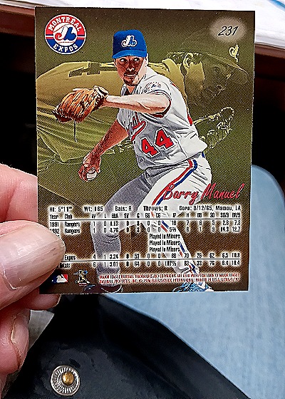 1993 Fleer Ultra #231 Barry Manuel — back