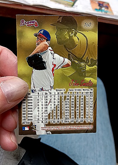 1997 Fleer Ultra #160 John Smoltz — back