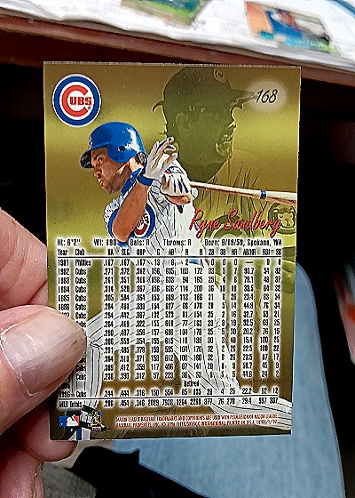1998 Fleer Ultra #168 Ryne Sandberg — back