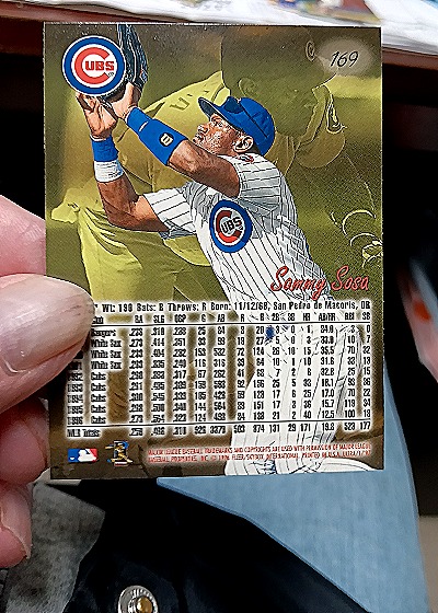 1997 Fleer Ultra #169 Sammy Sosa — back
