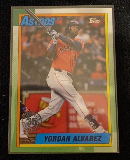 2025 Topps #T90-82 Yordan Alvarez 1990 Topps Baseball 35th Anniversary — front