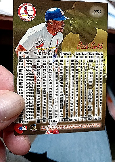 1997 Fleer Ultra #276 Ozzie Smith — back