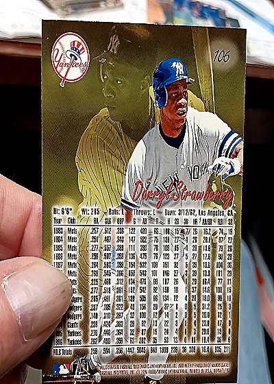 1997 Fleer Ultra #106 Darryl Strawberry — back
