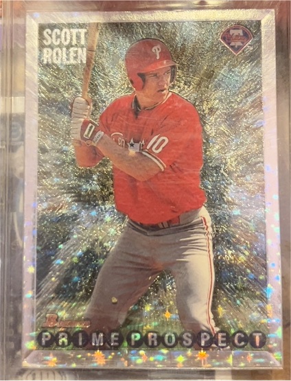 1995 Bowman #271 Scott Rolen Prime Prospect Silver Foil Rookie — front