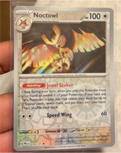 2025 Pokémon TCG Prismatic Evolutions #078 Noctowl — front
