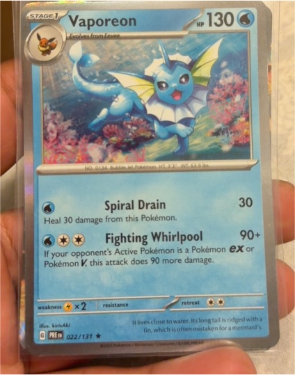 2021 Pokémon SV: Prismatic Evolutions #022 Vaporeon — front