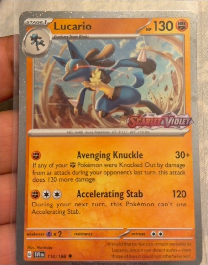 2023 Pokémon Scarlet & Violet #114 Lucario — front