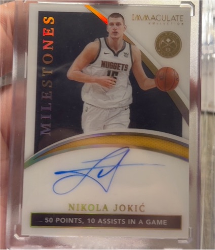 2022 Panini Immaculate Collection Milestones Nikola Jokić — front