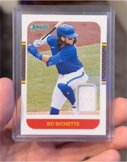 2021 Donruss Retro '87 Materials #87M-BB Bo Bichette — front