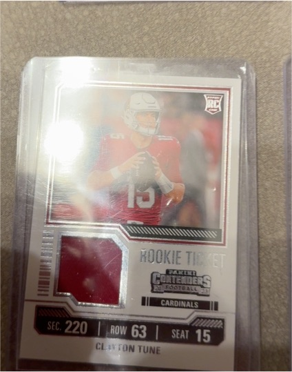 2023 Panini Contenders #TS6 Clayton Tune Rookie Ticket Patch — front