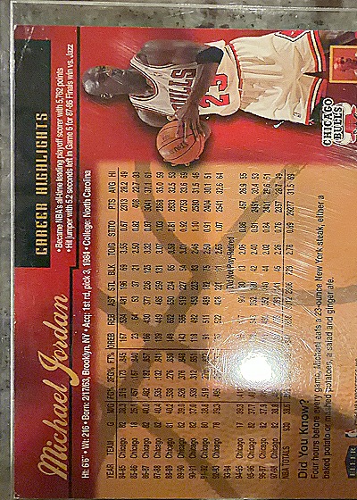 1998-99 Fleer Ultra #85 Michael Jordan — back