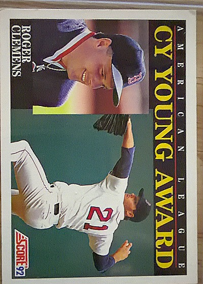 1992 Score #790 Roger Clemens — front