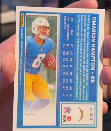 2025 Panini Donruss #303 Omarion Hampton — front
