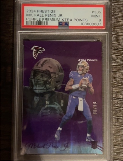 2024 Panini Prestige #335 Michael Penix Jr. Purple Premium Xtra Points — front