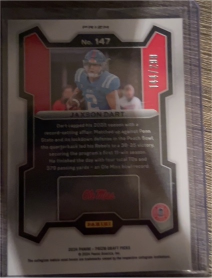 2024 Panini Prizm Draft Picks #147 Jaxson Dart — front