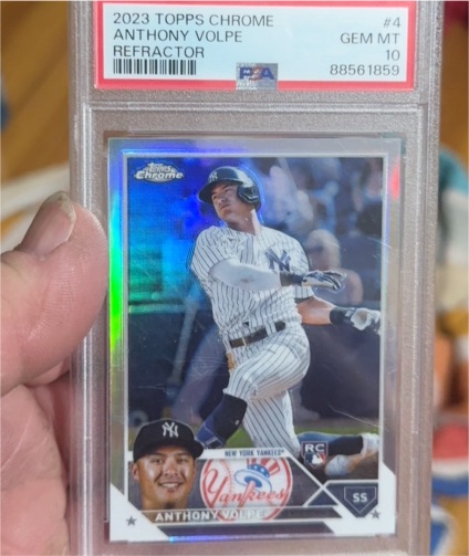 2023 Topps Chrome #4 Anthony Volpe Refractor Rookie Card — front