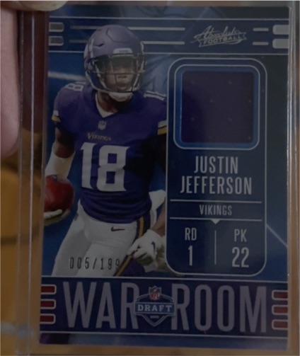 2020 Panini Absolute War Room Materials #WM-31 Justin Jefferson — front