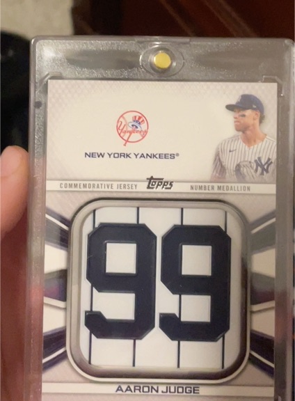 2022 Topps Series 1 Jersey Number Medallion Commemorative Relics #JNM-AJ Aaron Judge — front