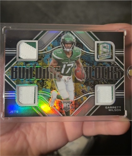2022 Panini Spectra Building Blocks Quad Patch Garrett Wilson — front