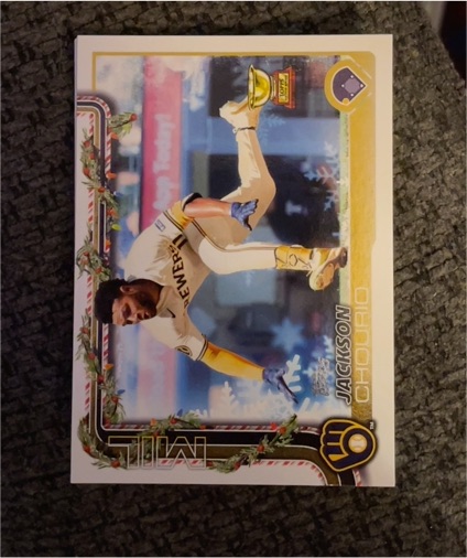 2025 Topps Holiday #H182 Jackson Chourio — front