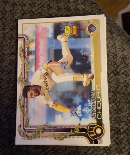 2025 Topps Holiday #H182 Jackson Chourio — front