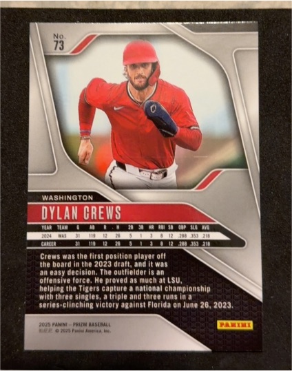 2025 Panini Prizm #73 Dylan Crews — front