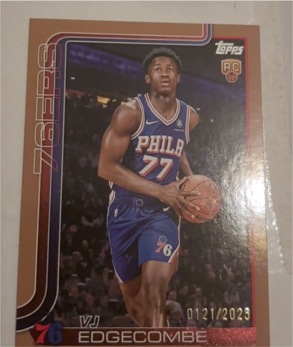 2025-26 Topps #203 VJ Edgecombe Rookie Card — front
