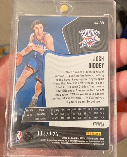 2022-23 Panini Revolution #87 Josh Giddey — front