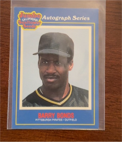 1990 Jumbo California Sunflower Seeds #9 Barry Bonds — front