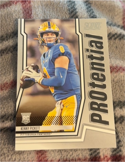 2022 Panini Score #P-KP Kenny Pickett PROtential Rookie RC Pittsburgh Panthers — front