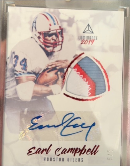 2019 Panini Luminance Rookie Ink #RI-EC Earl Campbell — front
