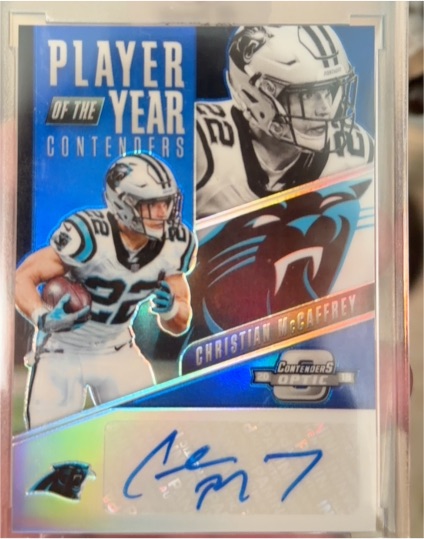 2018 Panini Contenders Optic Player of the Year Christian McCaffrey — front