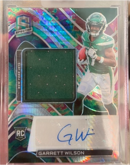 2022 Panini Spectra #RC Garrett Wilson Rookie Patch Autograph — front