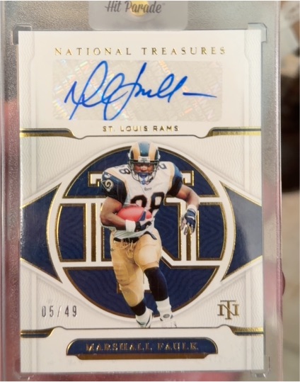 2021 Panini National Treasures Marshall Faulk #/49 — front