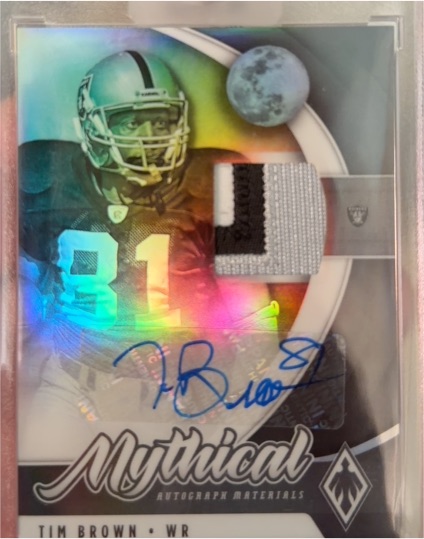 2021 Panini Phoenix Mythical Autograph Materials Patch Auto Tim Brown — front
